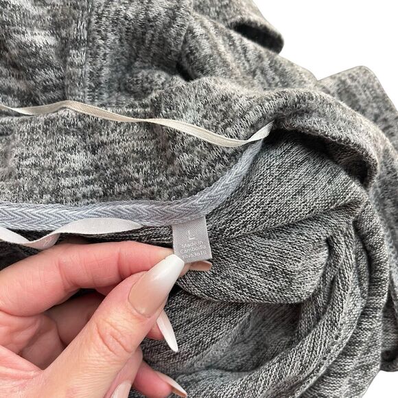 Harmony Balance Large Duster Sweater Gray Open Front Pockets Casual Soft - Picture 3 of 10